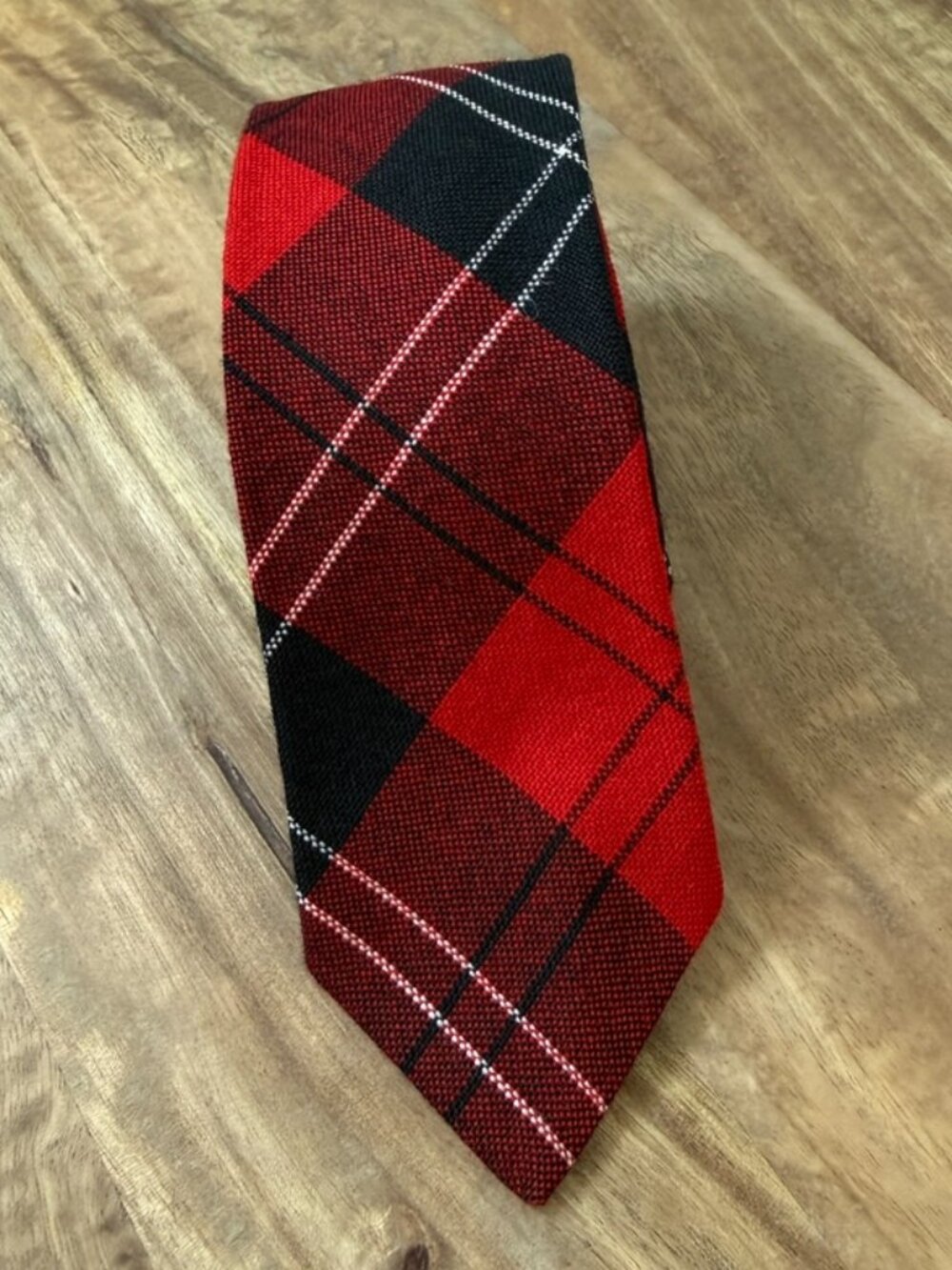 Vintage MADAWASKA WEAVERS Handwoven Wool Plaid Tie Ramsay Tartan Canada